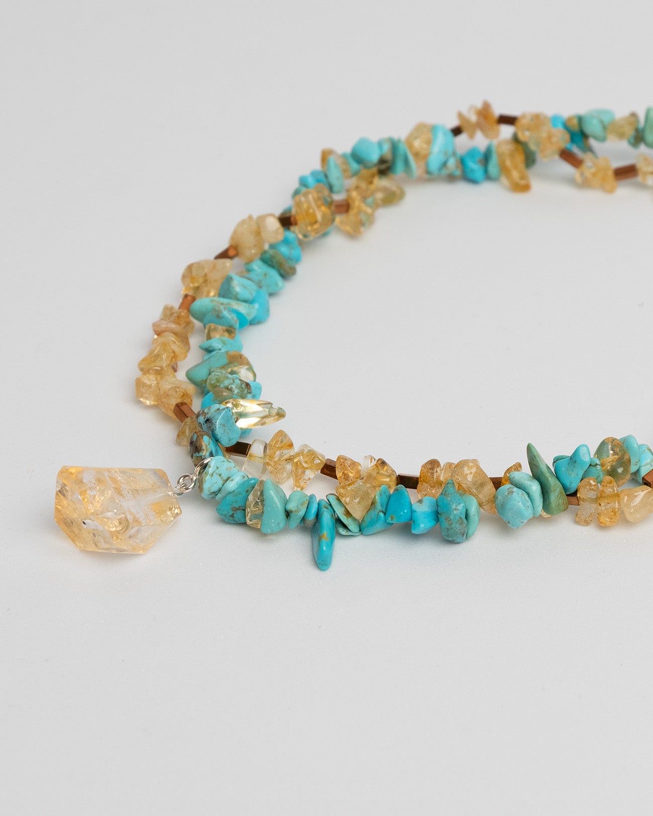 Turquoise, Citrine, Hematite Layered Necklace