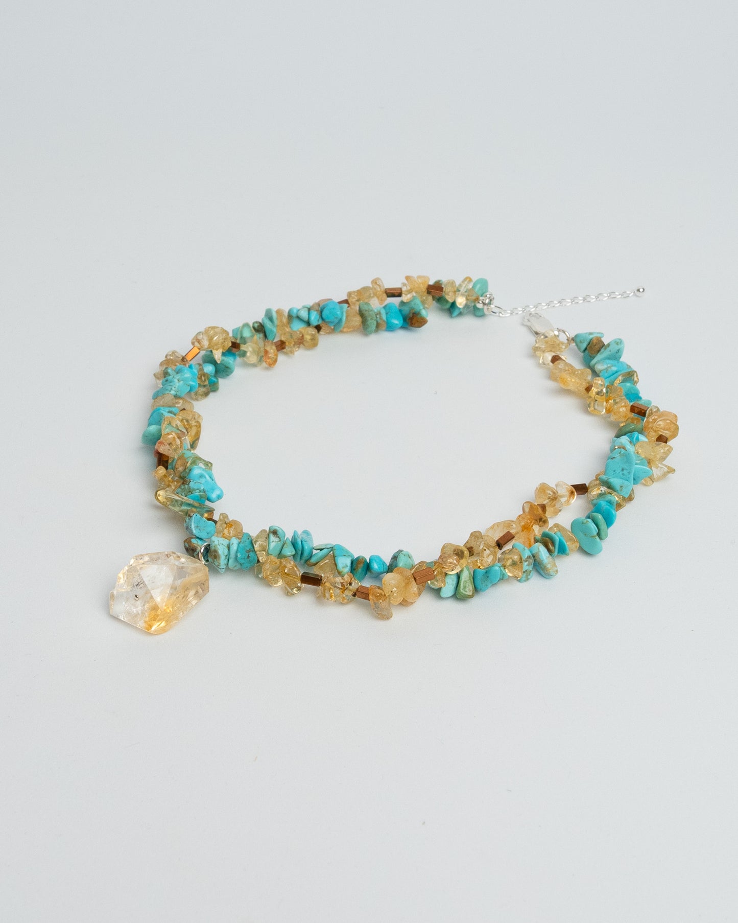 Turquoise, Citrine, Hematite Layered Necklace