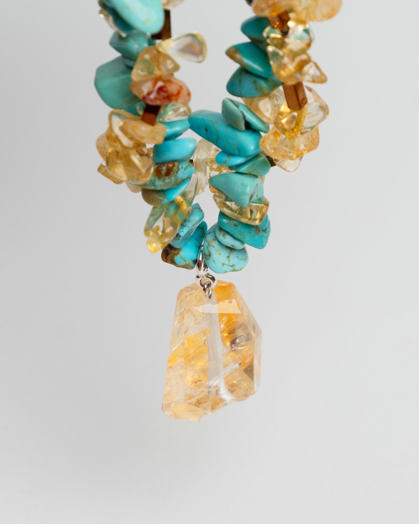 Turquoise, Citrine, Hematite Layered Necklace