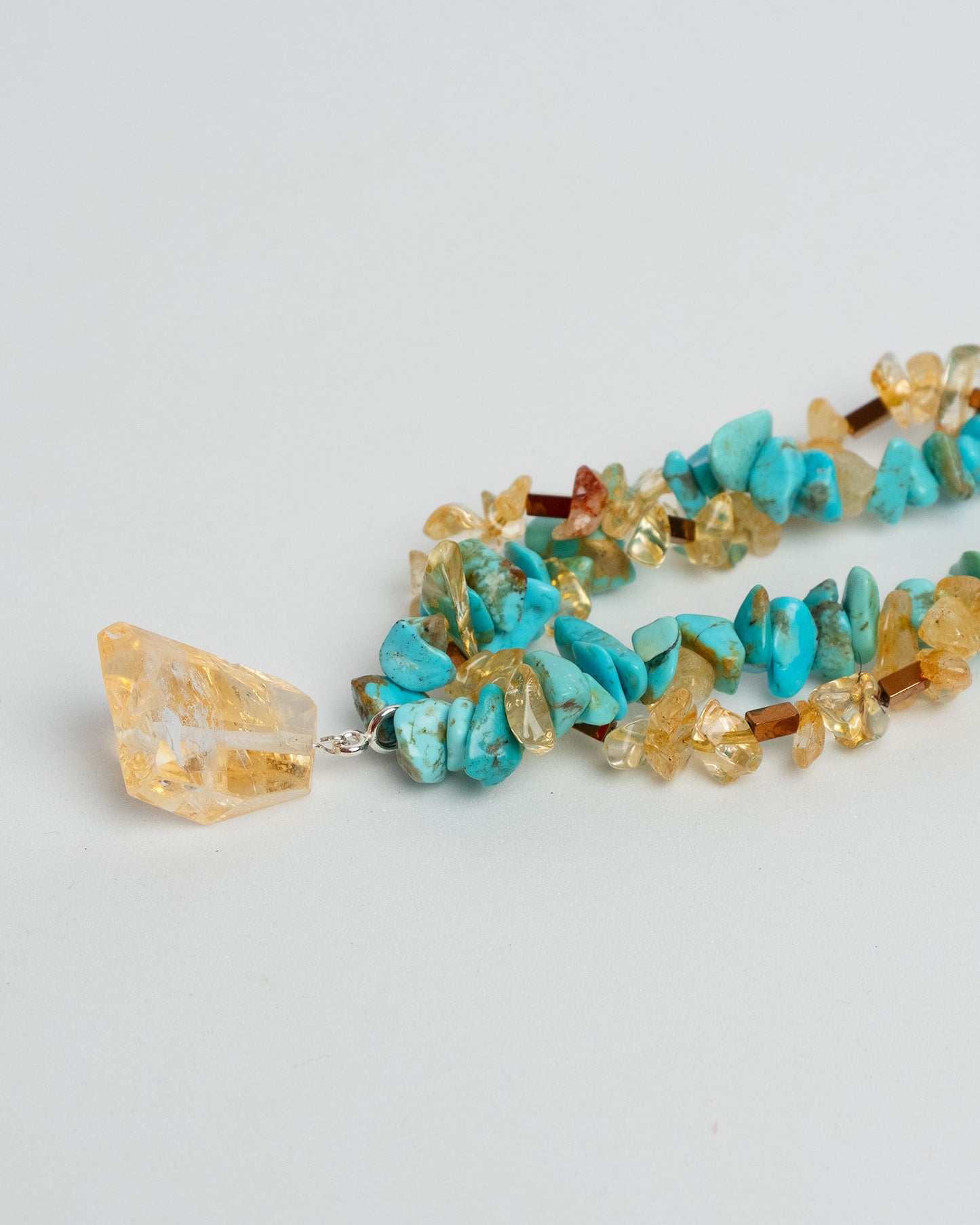 Turquoise, Citrine, Hematite Layered Necklace