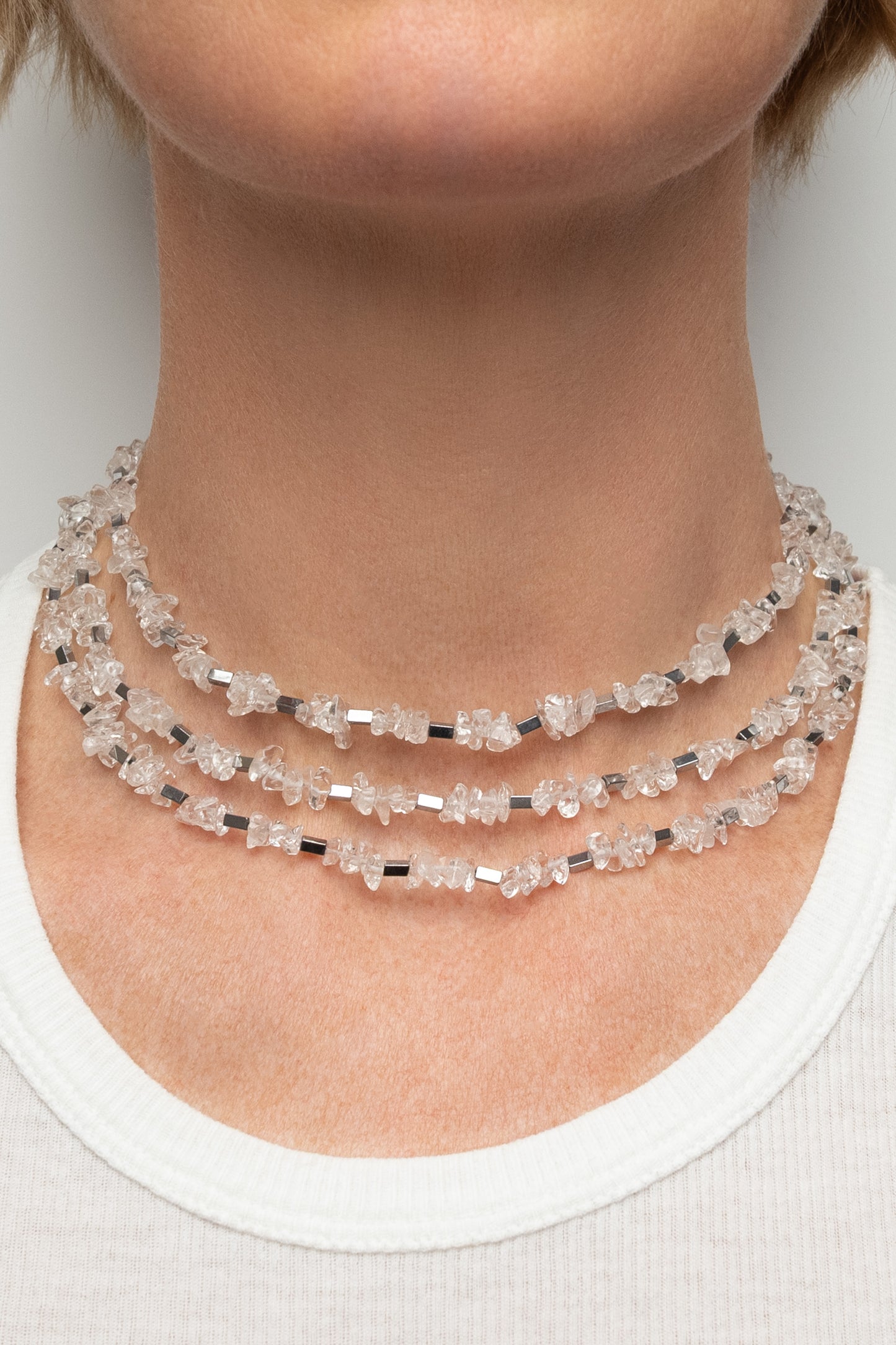 Clear Quartz and Hematite Necklace