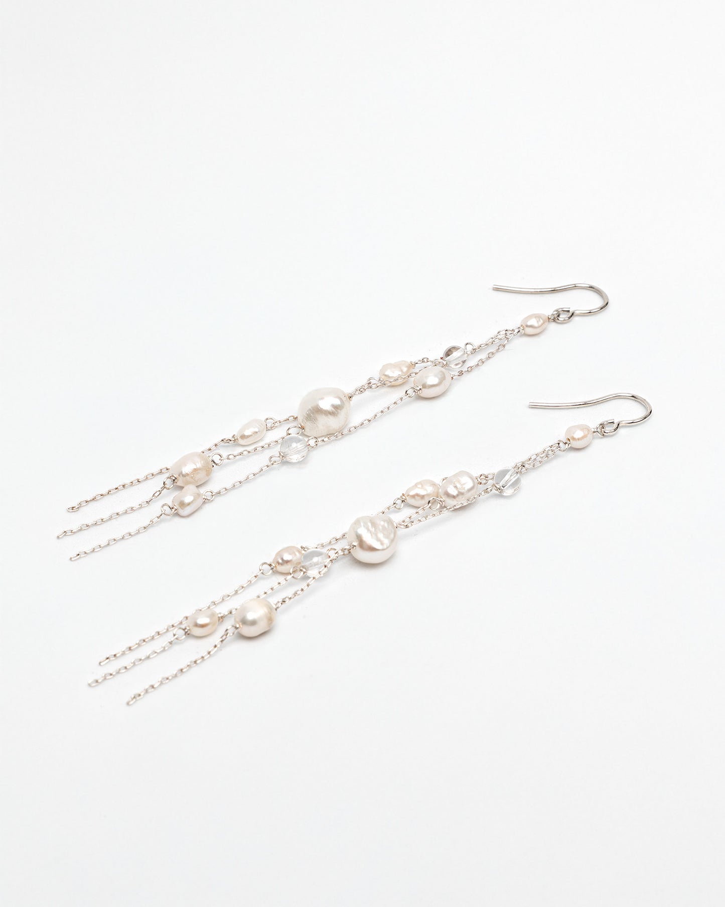Pendientes con Borla de Perlas y Cuarzo