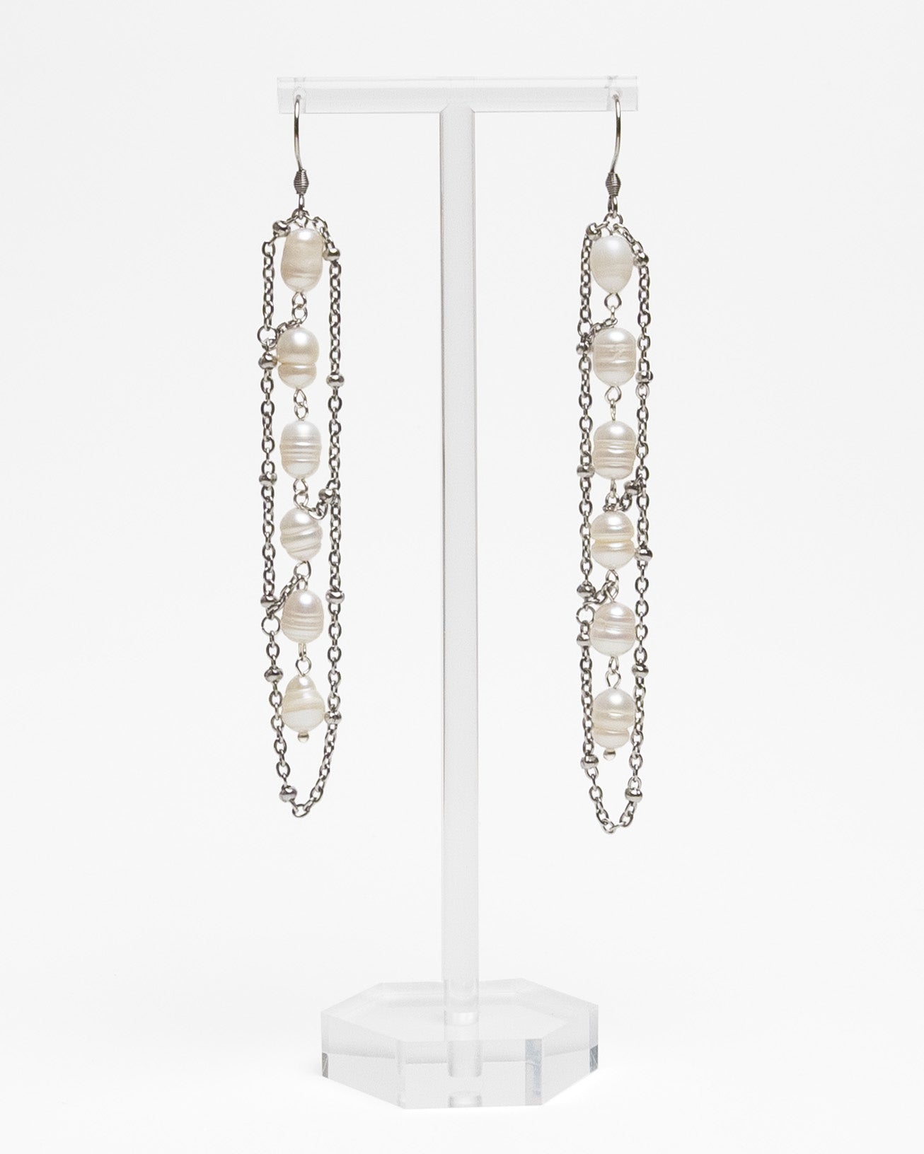 Pendientes de Red con Perlas Barrocas