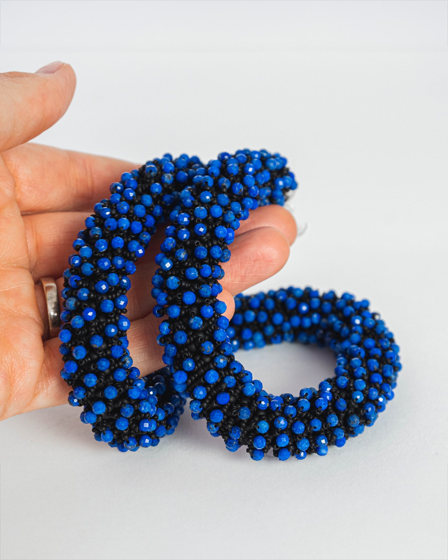 Collar Choker with Natural Lapis Lazuli