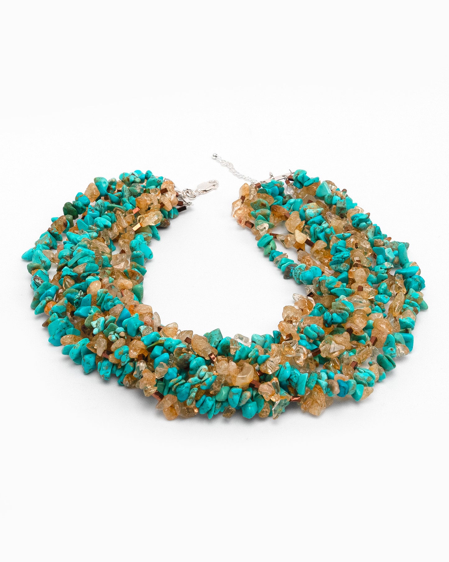 Turquoise, Citrine, Hematite Multi Layered Necklace