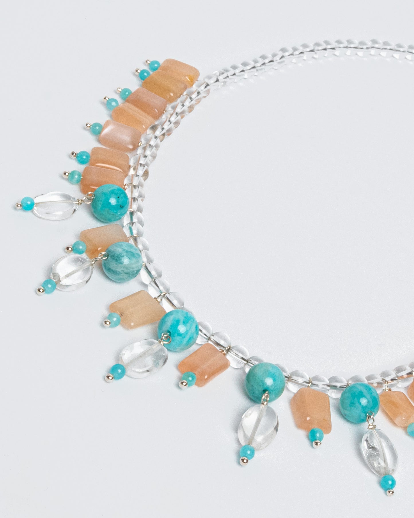 Amazonite, Quartz and Sunstone Necklace