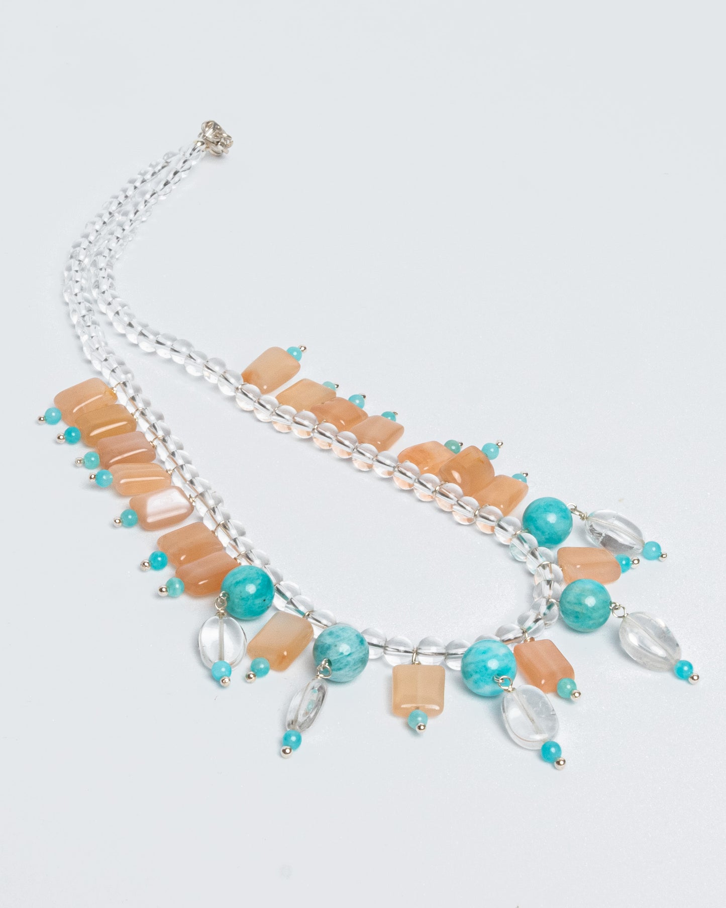 Amazonite, Quartz and Sunstone Necklace