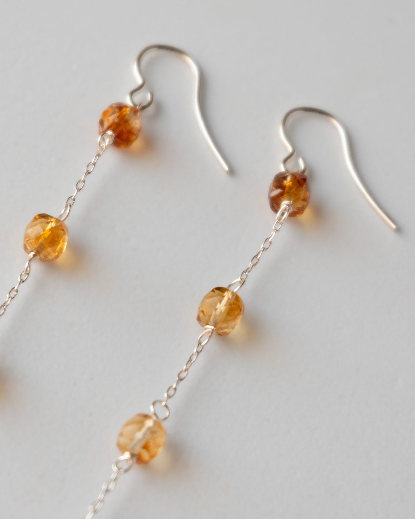 Citrine Square Bead Earrings