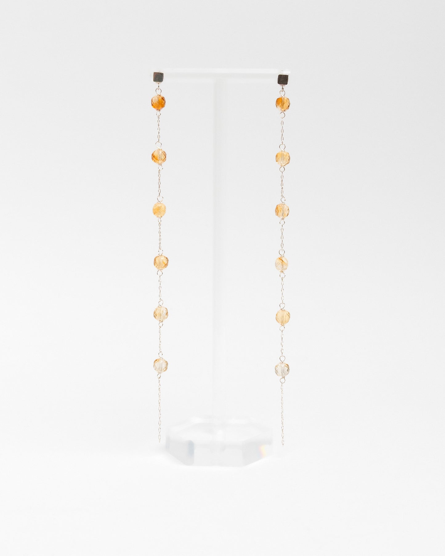 Citrine Square Bead Earrings