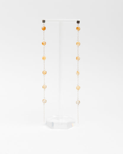 Citrine Square Bead Earrings