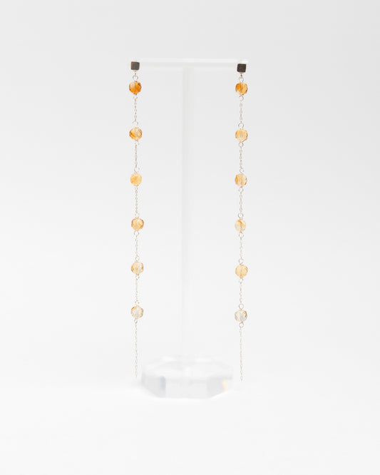 Citrine Square Bead Earrings