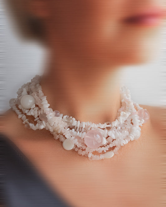 Collar de cuarzo multicapa