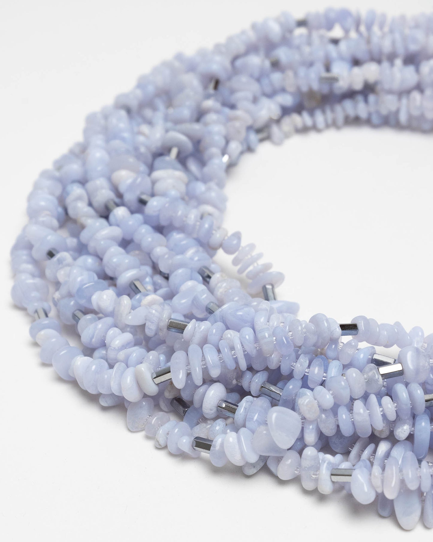 Layered Blue Chalcedony Necklace