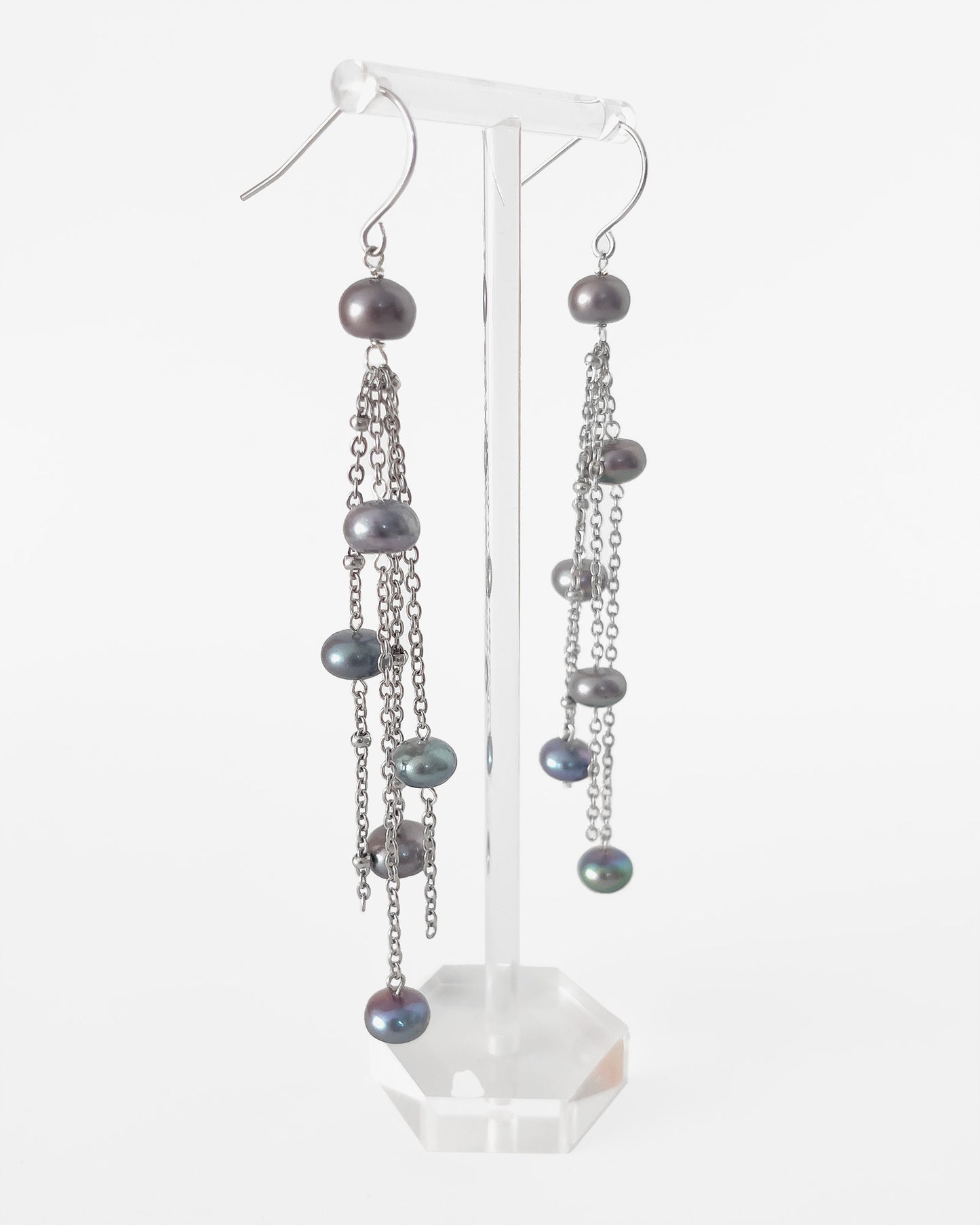 Chameleon Glow Black Pearl Earrings