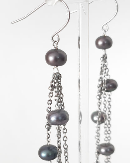 Chameleon Glow Black Pearl Earrings