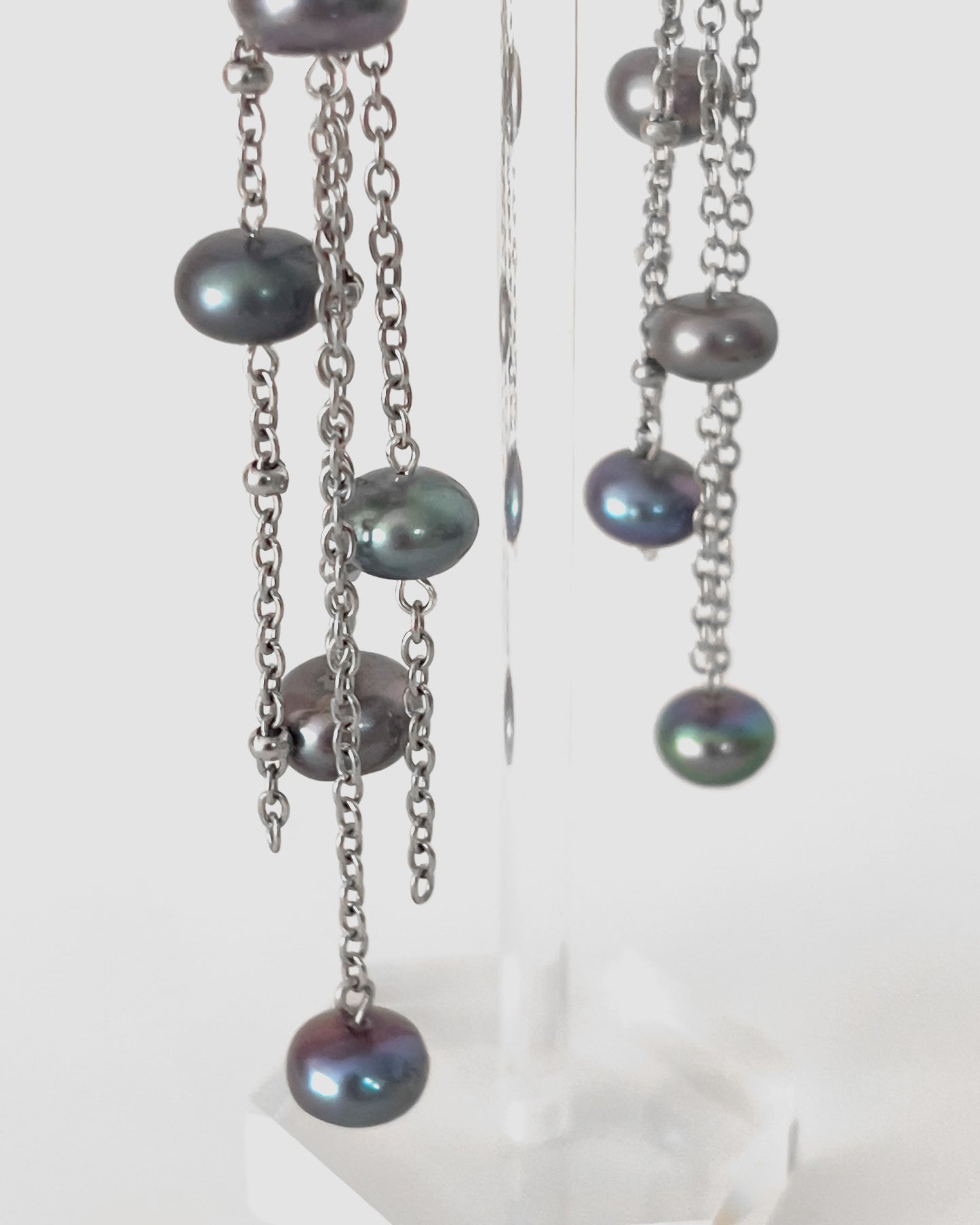 Chameleon Glow Black Pearl Earrings