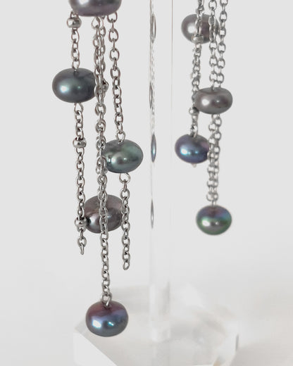 Chameleon Glow Black Pearl Earrings